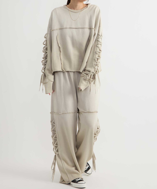 LACE-UP SLEEVE VINTAGE SWEAT 詳細画像 4