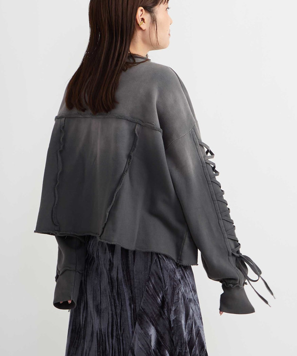 LACE-UP SLEEVE VINTAGE SWEAT 詳細画像 6