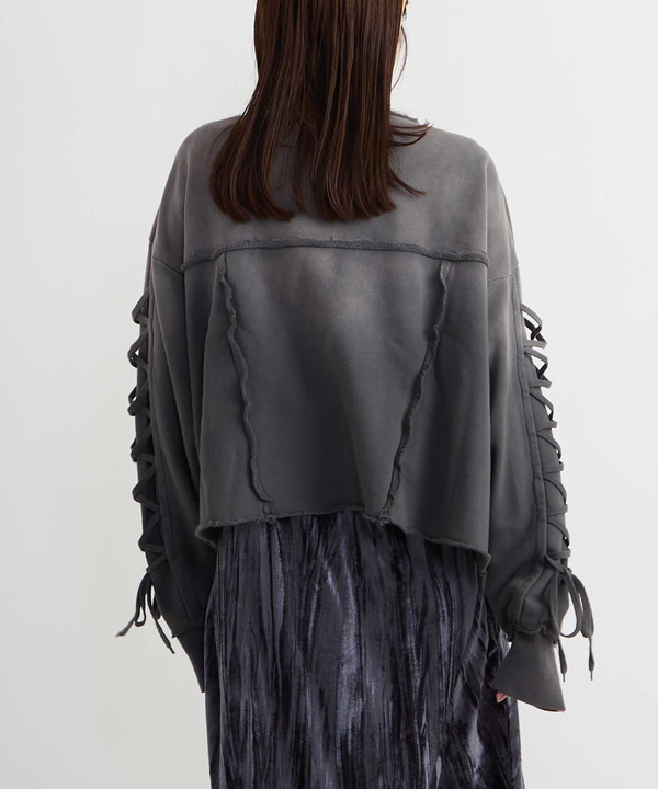LACE-UP SLEEVE VINTAGE SWEAT 詳細画像 7