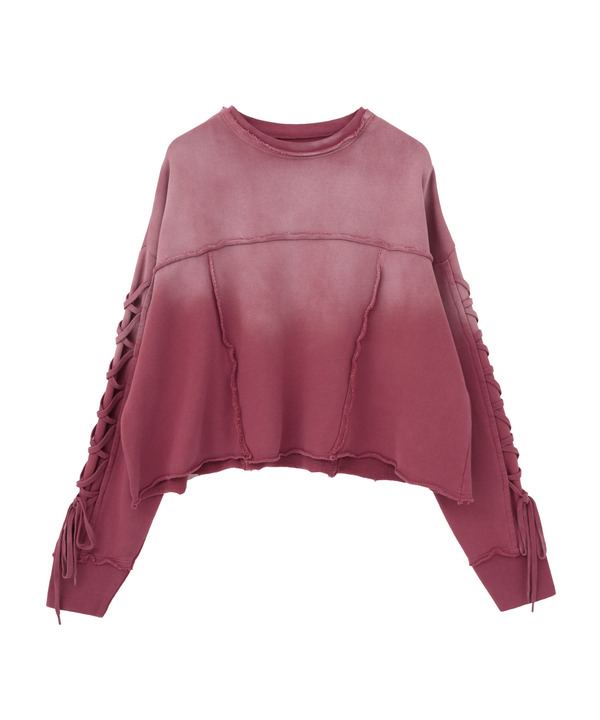LACE-UP SLEEVE VINTAGE SWEAT 詳細画像 ピンク 1