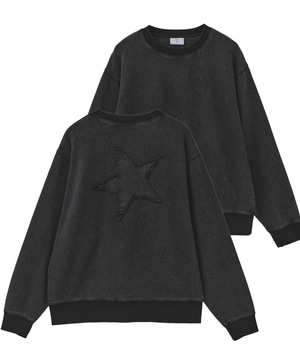 BACK STAR★ PATCH INDIGO SWEAT