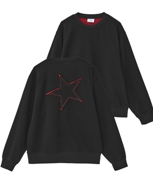 BACK STAR★ PATCH INDIGO SWEAT