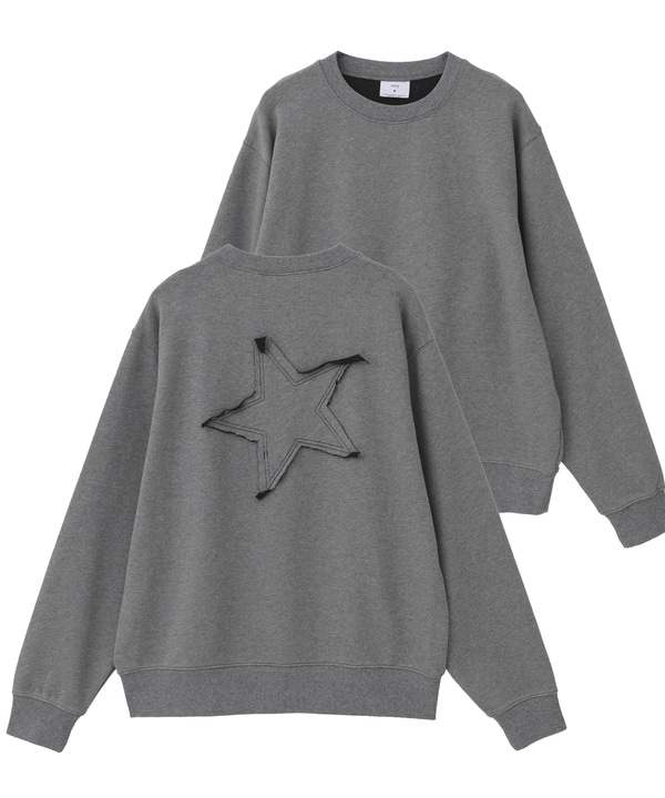 BACK STAR★ PATCH INDIGO SWEAT 詳細画像 グレー 1