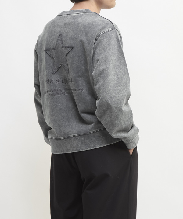 STAR★ PATCH LETTERING SWEAT 詳細画像 グレー 1
