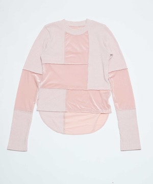 【HL】PATCHWORK VELOR RIB TOP