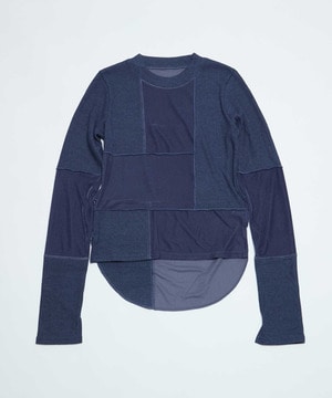 【HL】PATCHWORK VELOR RIB TOP