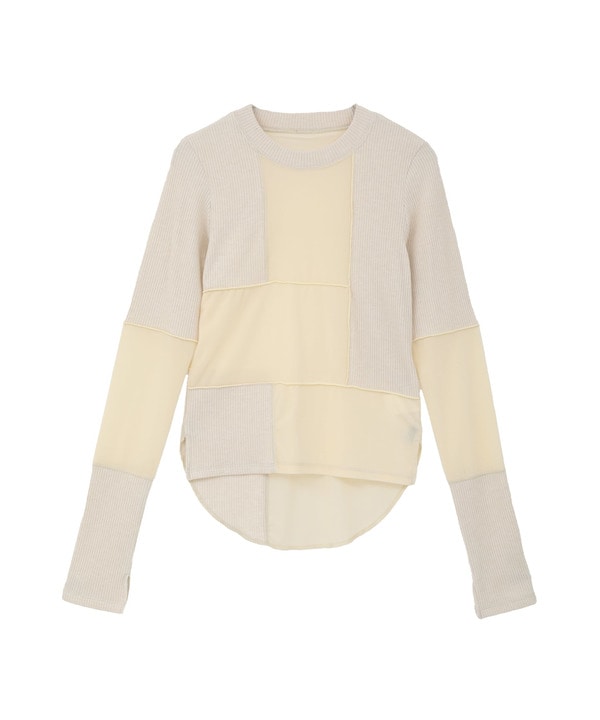 【HL】PATCHWORK VELOR RIB TOP 詳細画像 11