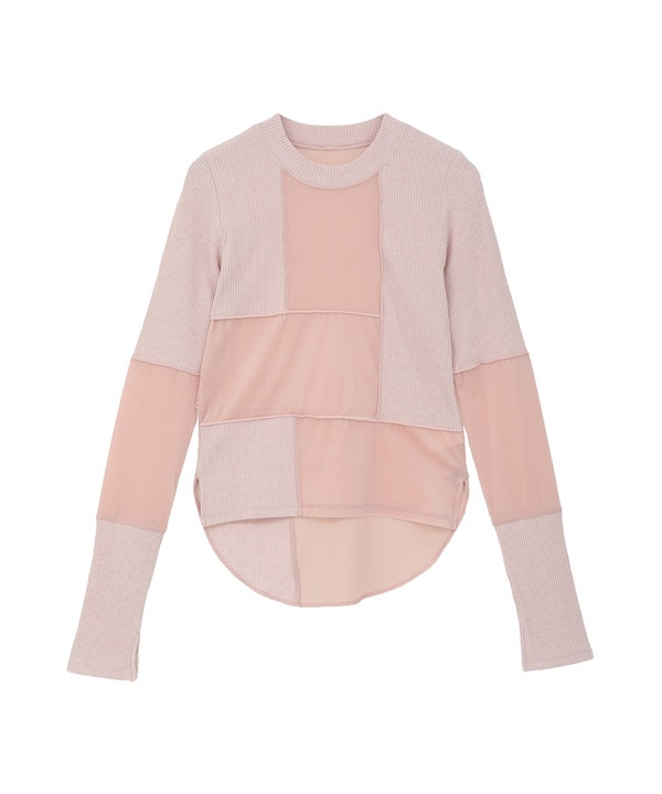 【HL】PATCHWORK VELOR RIB TOP 詳細画像 12