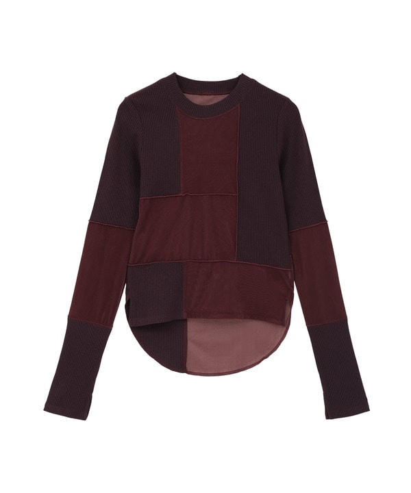 【HL】PATCHWORK VELOR RIB TOP 詳細画像 13