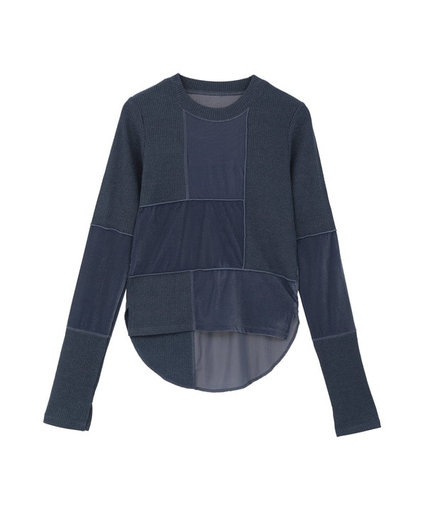 【HL】PATCHWORK VELOR RIB TOP 詳細画像 14