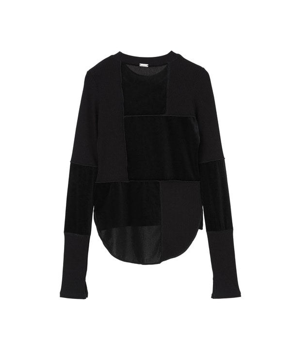 【HL】PATCHWORK VELOR RIB TOP 詳細画像 15