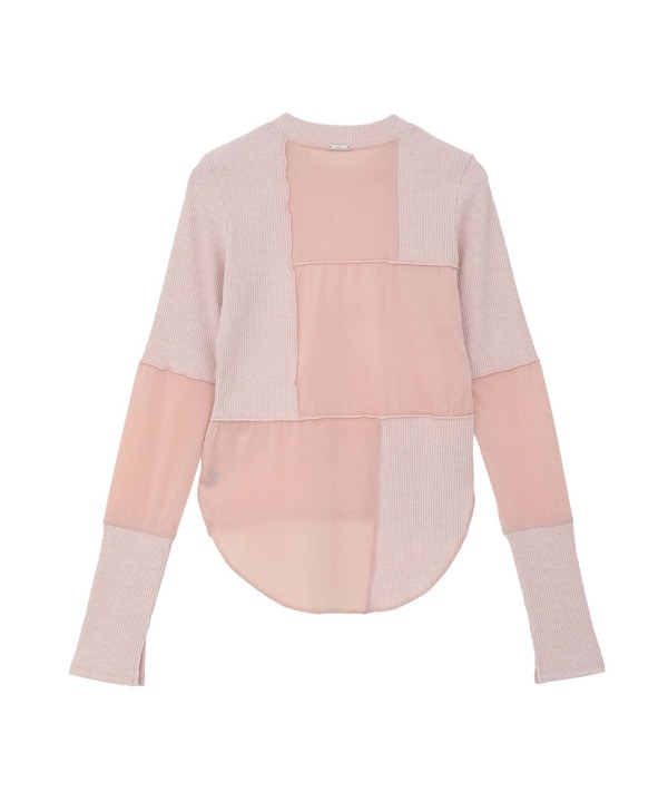 【HL】PATCHWORK VELOR RIB TOP 詳細画像 16