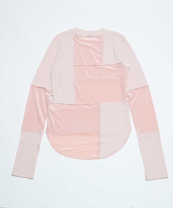 【HL】PATCHWORK VELOR RIB TOP 詳細画像 5