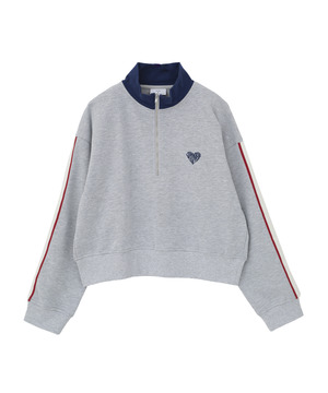 LINE SLEEVE HALF-ZIP SWEAT