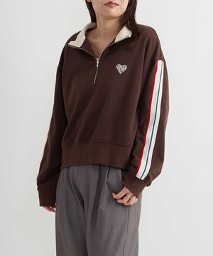 LINE SLEEVE HALF-ZIP SWEAT
