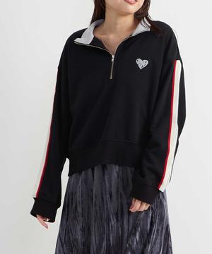 LINE SLEEVE HALF-ZIP SWEAT