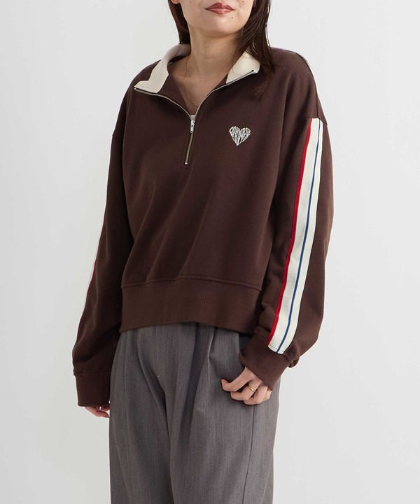 LINE SLEEVE HALF-ZIP SWEAT 詳細画像 1