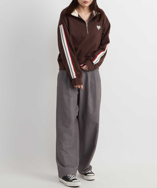 LINE SLEEVE HALF-ZIP SWEAT 詳細画像 3
