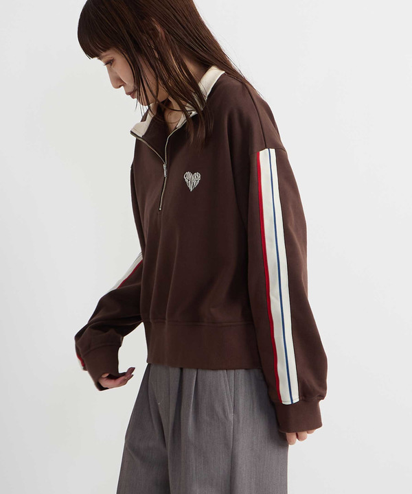 LINE SLEEVE HALF-ZIP SWEAT 詳細画像 4