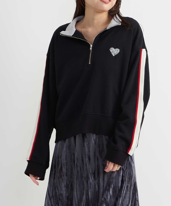 LINE SLEEVE HALF-ZIP SWEAT 詳細画像 5