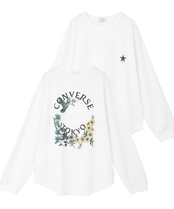 FLOWER & BIRD LOGO WAFFLE LONG SLEEVE TEE 詳細画像 1