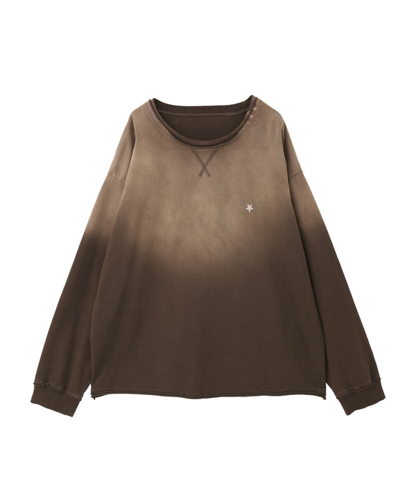 GRADATION DYE CUT-OFF SWEAT 詳細画像 ブラウン 1