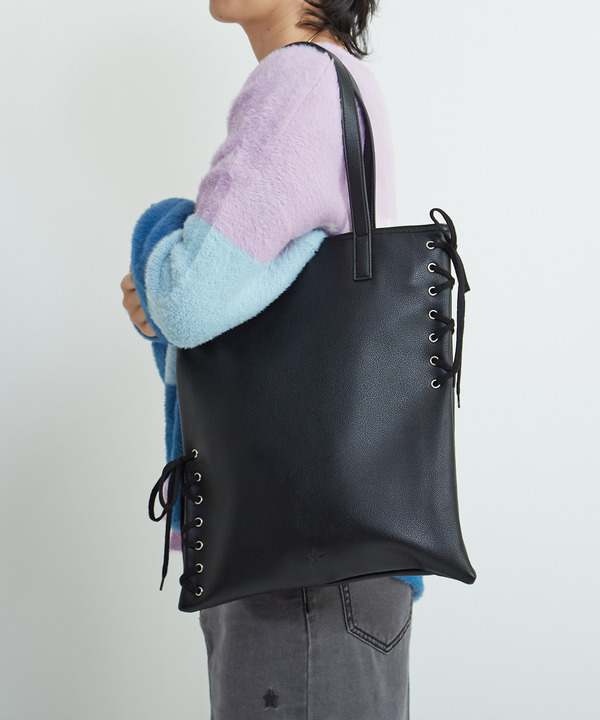 LACE-UP FLAT TOTE BAG 詳細画像 1