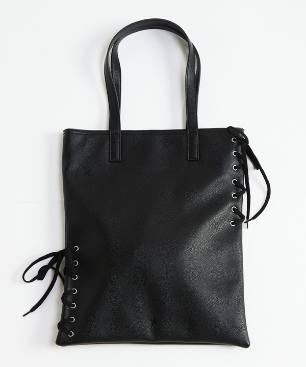 LACE-UP FLAT TOTE BAG 詳細画像 ブラック 1