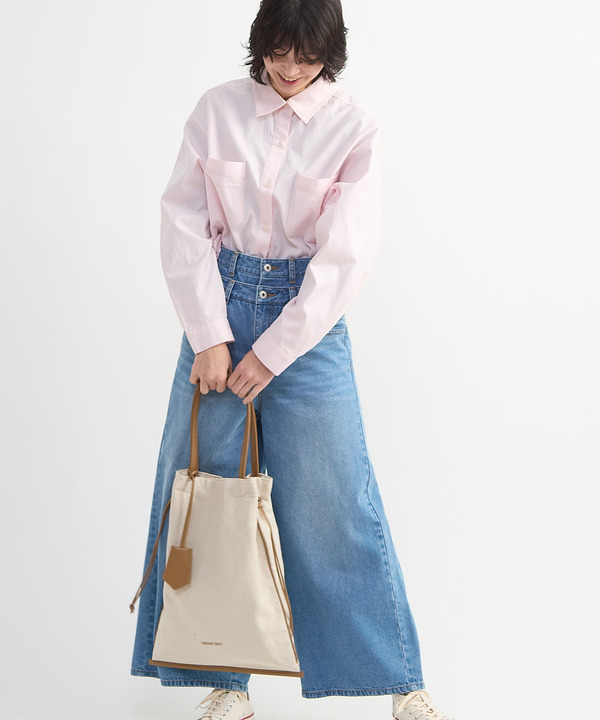 LINEN GATHERED TOTE BAG 詳細画像 3