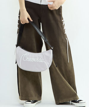 SPINDLE LOGO MOON SHOULDER BAG