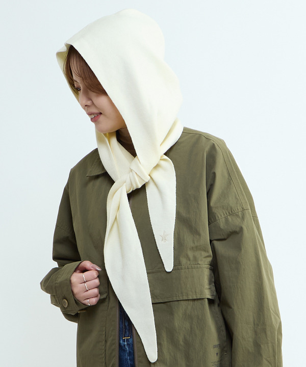 HOODED KNIT MUFFLER 詳細画像 ホワイト 1