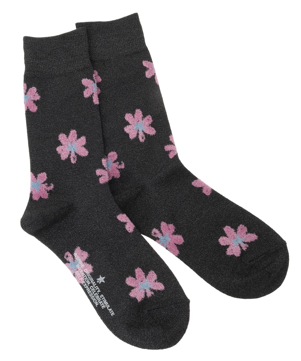 FLOWER GLITTER SOX 詳細画像 ブラック 1