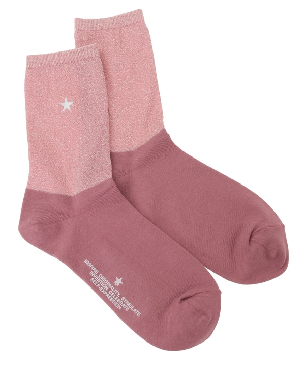 STAR★ GLITTER SHEER BI-COLOR SOX 詳細画像 ピンク 1