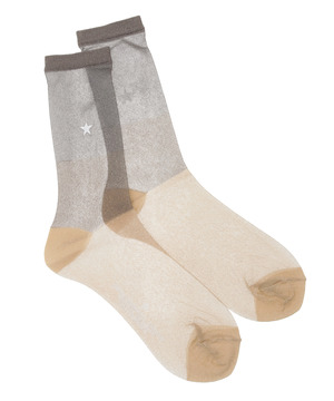 STAR★ GLITTER SHEER BI-COLOR SOX