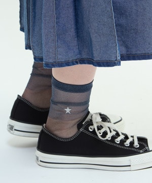 STAR★ GLITTER SHEER BI-COLOR SOX