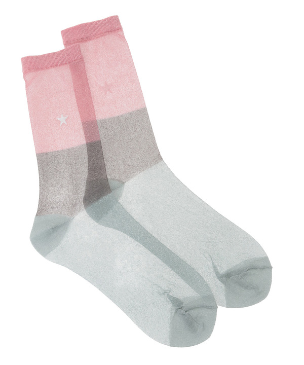 STAR★ GLITTER SHEER BI-COLOR SOX 詳細画像 ピンク 1