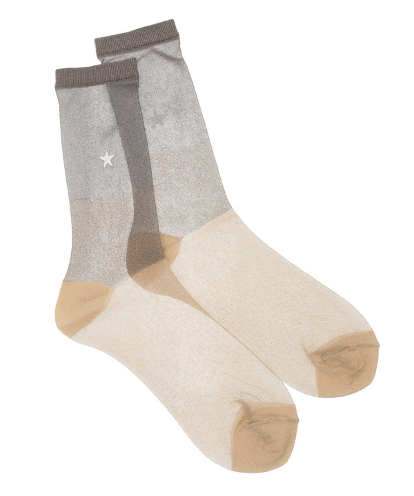 STAR★ GLITTER SHEER BI-COLOR SOX 詳細画像 チャコールグレー 1