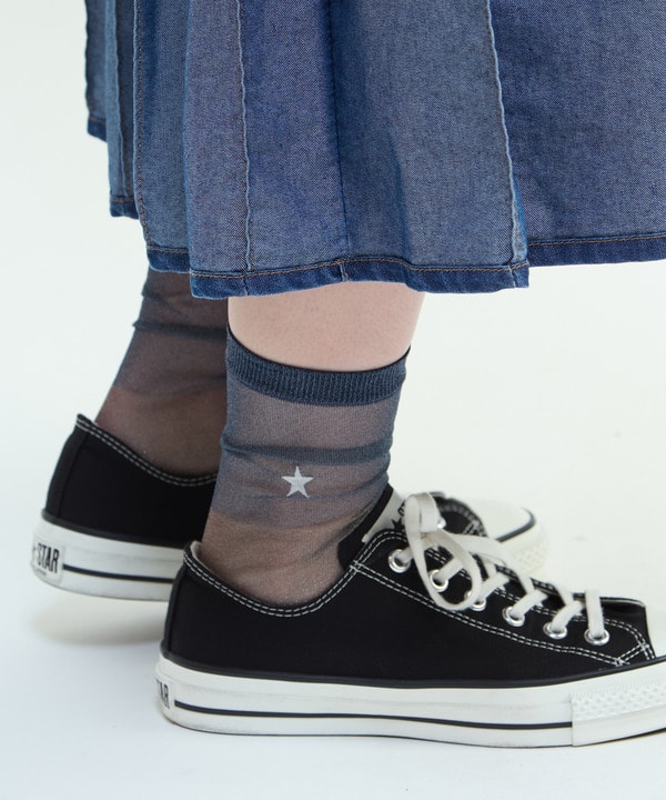 STAR★ GLITTER SHEER BI-COLOR SOX 詳細画像 ネイビー 1