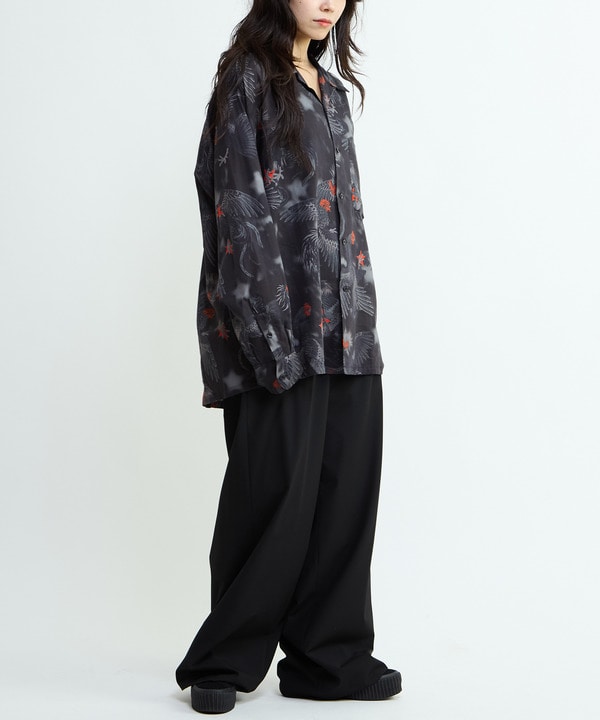 【NIPOALOHA】"軍鶏-SHAMO" LONG SLEEVE WOOL SHIRT 詳細画像 2