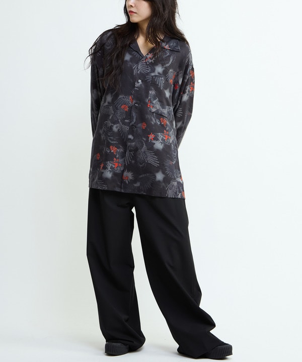 【NIPOALOHA】"軍鶏-SHAMO" LONG SLEEVE WOOL SHIRT 詳細画像 3