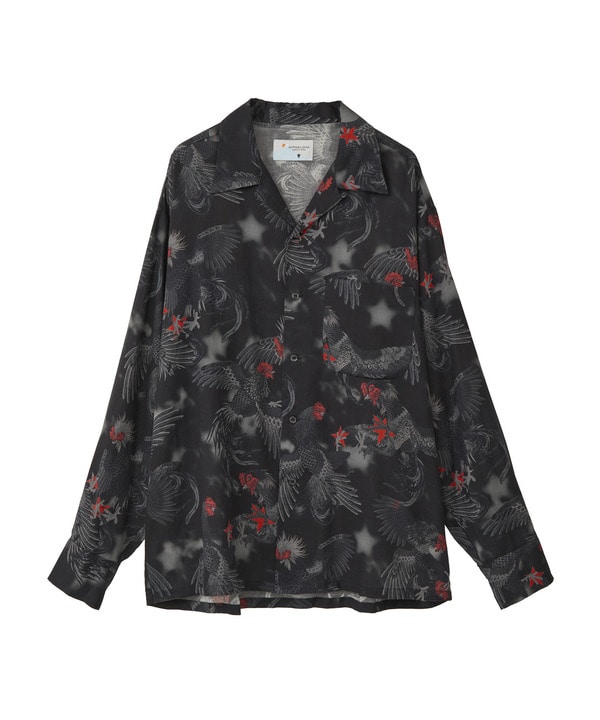 【NIPOALOHA】"軍鶏-SHAMO" LONG SLEEVE WOOL SHIRT 詳細画像 4