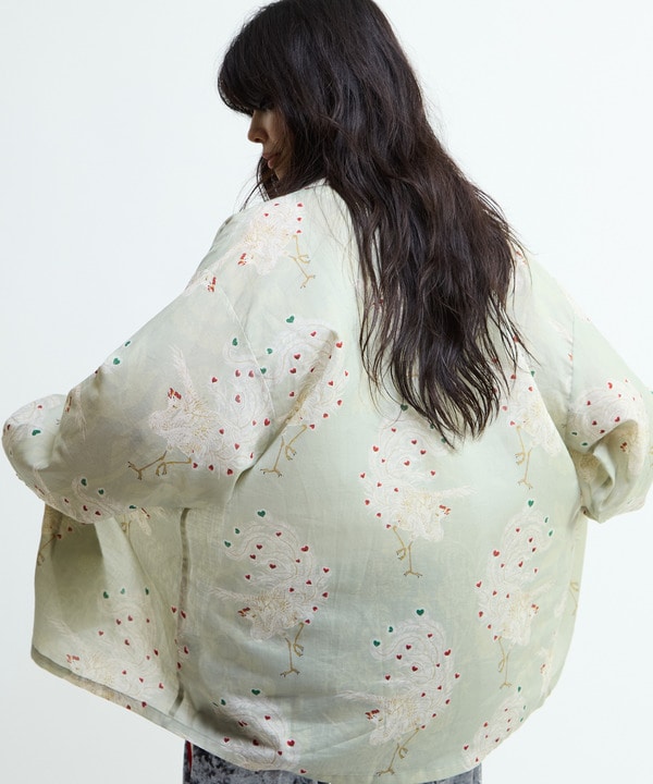 【NIPOALOHA】"鳳凰-PHOENIX" LONG SLEEVE WOOL SHIRT 詳細画像 1