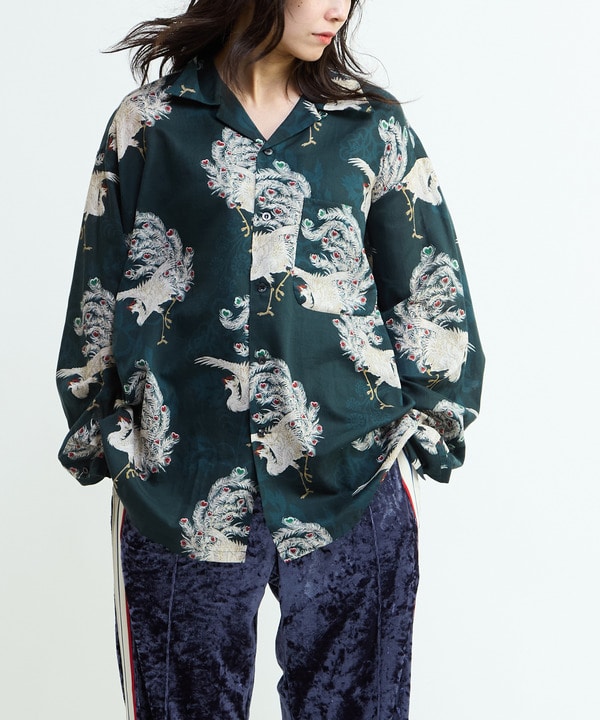 【NIPOALOHA】"鳳凰-PHOENIX" LONG SLEEVE WOOL SHIRT 詳細画像 5
