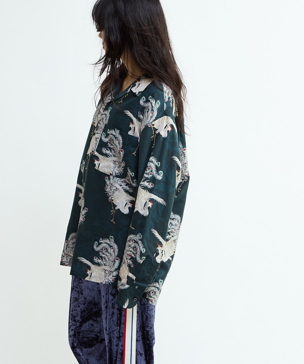 【NIPOALOHA】"鳳凰-PHOENIX" LONG SLEEVE WOOL SHIRT 詳細画像 6