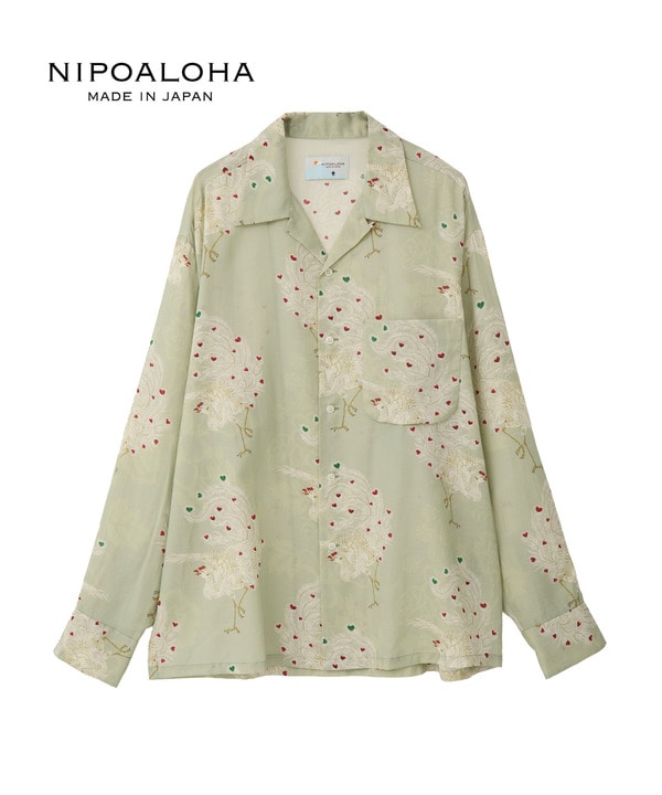 【NIPOALOHA】"鳳凰-PHOENIX" LONG SLEEVE WOOL SHIRT 詳細画像 アイボリー 1
