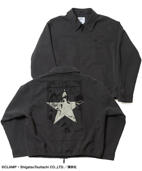 【CLAMP】『xxxHOLiC』GRAPHIC COACH JACKET 詳細画像 チャコールグレー 1