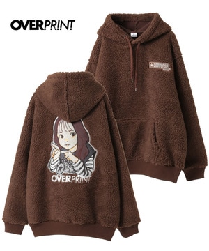 【over print】SIGNBOARD Bonding Boa Hoodie