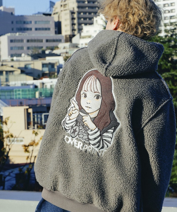 【over print】SIGNBOARD Bonding Boa Hoodie 詳細画像 19