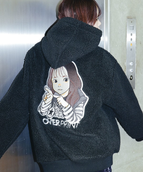 【over print】SIGNBOARD Bonding Boa Hoodie 詳細画像 25