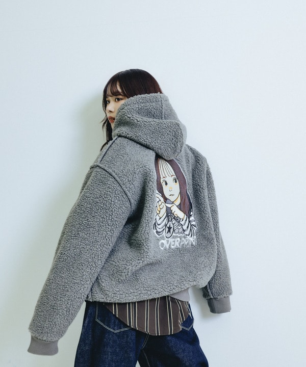 【over print】SIGNBOARD Bonding Boa Hoodie 詳細画像 29